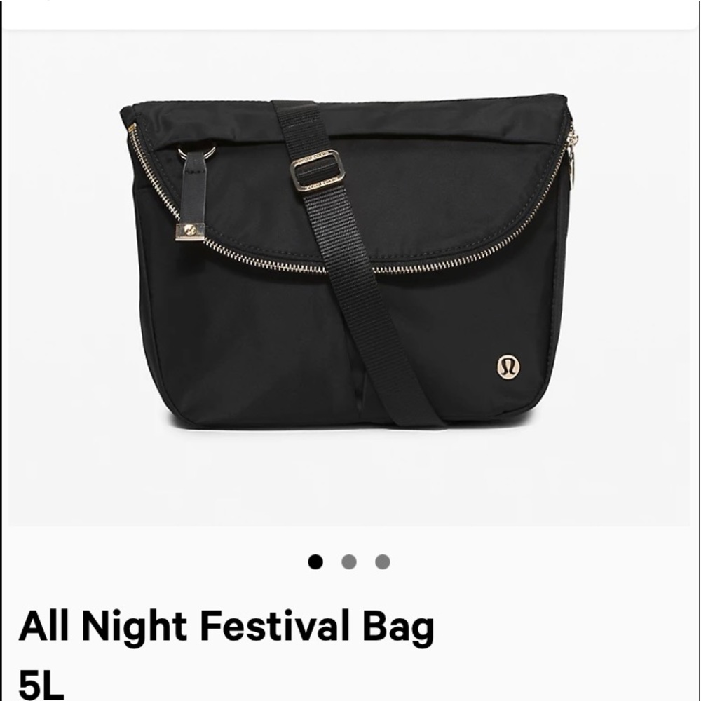 lululemon athletica Black All Night Festival Bag